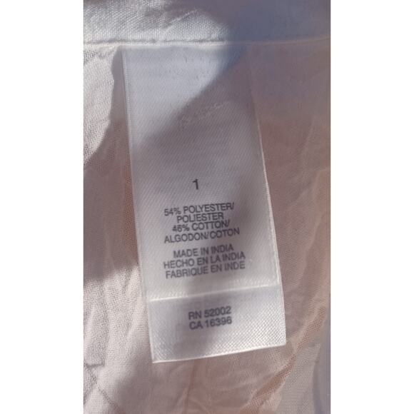 NWT Liz Claiborne White Button Up Tunic Top Pineapple Buttons Women's Small - Picture 6 of 7